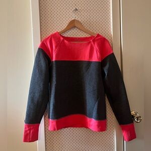 Athleta Fuse Neon Colorblock Sweatshirt in Pink and Gray